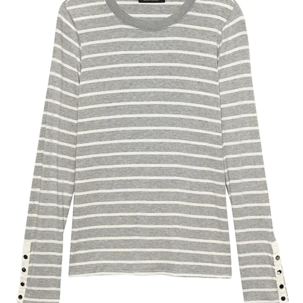 NWT Banana Republic Fitted Button-Sleeve T-Shirt